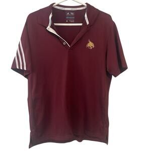 Texas State Bobcats Polo Shirt Adidas Golf Maroon Short Sleeve Men Medium
